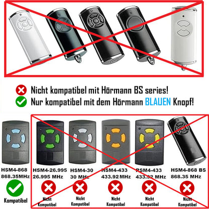 Hörmann Ersatz Handsender 868 MHz kompatibel mit HSM 4 HS 4 HSP HSD HSZ HSE 2